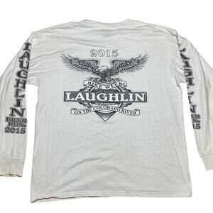 2015 Laughlin River Run Motorcycle Bike Week Long Sleeve T-Shirt Tee Mens XL